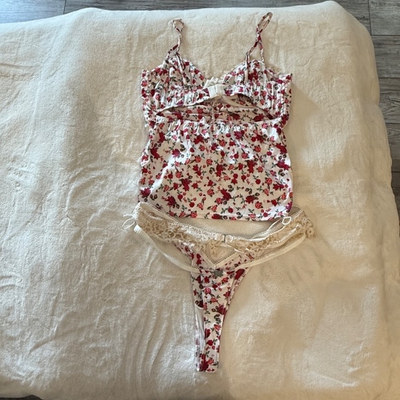 New! SET For Love and Lemons Melrose Bustier and Panty rose floral 31302 - Picture 5 of 13